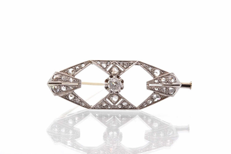 Broche Broche ancienne Art Déco diamants en or et platine 58 Facettes 25692