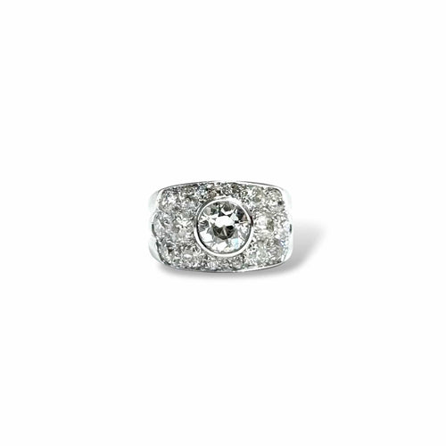 Bague 55 Bague bandeau or gris, diamants 58 Facettes REF2549-317