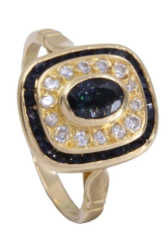 Bague 56 BAGUE STYLE ART DECO SAPHIRS ET DIAMANTS 58 Facettes 083481