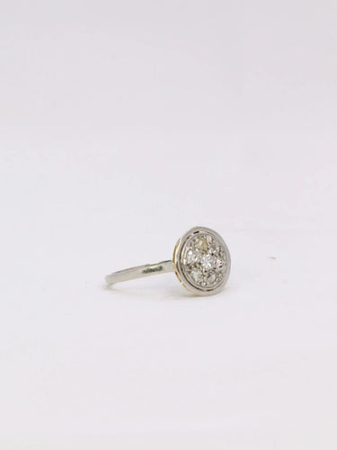 Bague Bague ancienne ronde diamants 58 Facettes J347