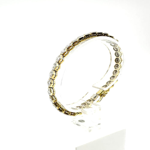 Bracelet or jaune et rivière diamants 58 Facettes Z15B51553
