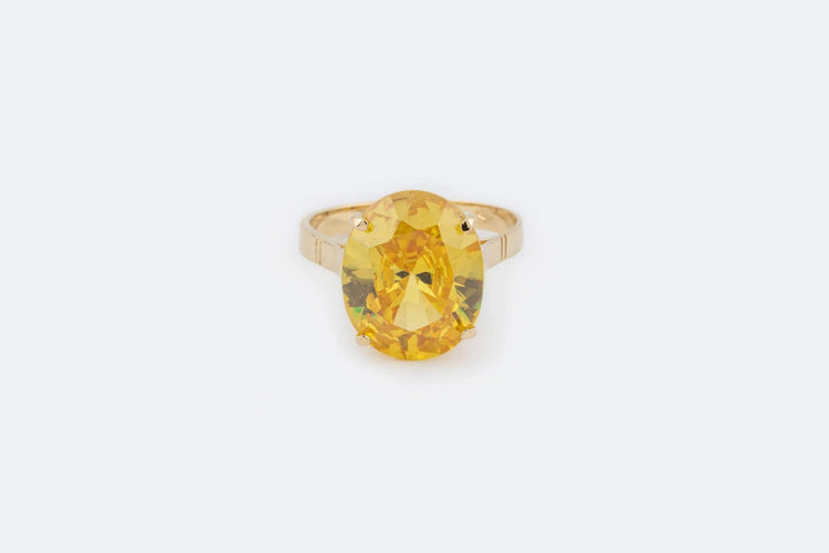 Bague Oro Giallo / 13 Anello in oro giallo con quarzo 58 Facettes anl835