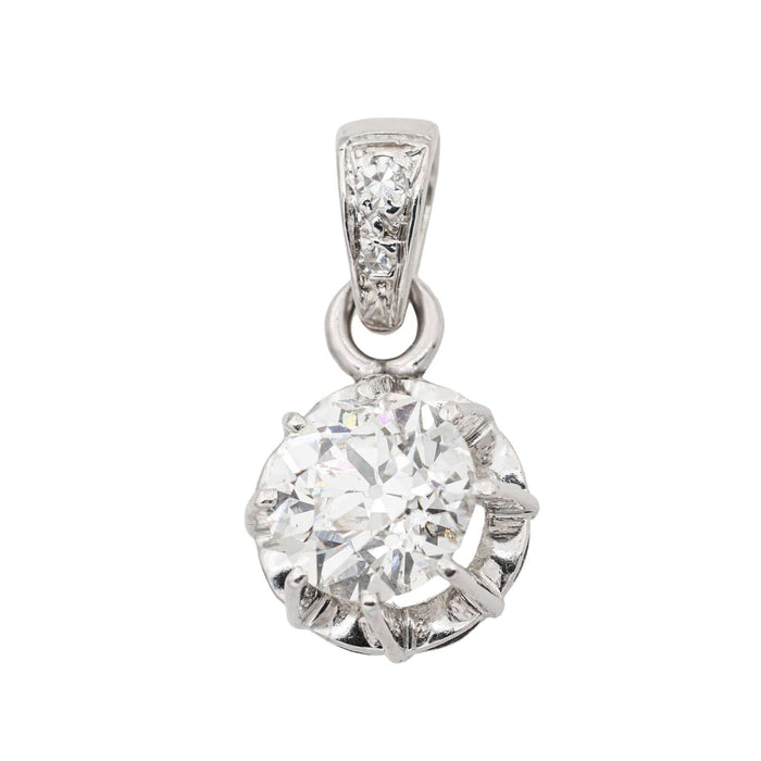 Pendentif Pendentif Solitaire Or blanc Diamant 58 Facettes 3249820CN