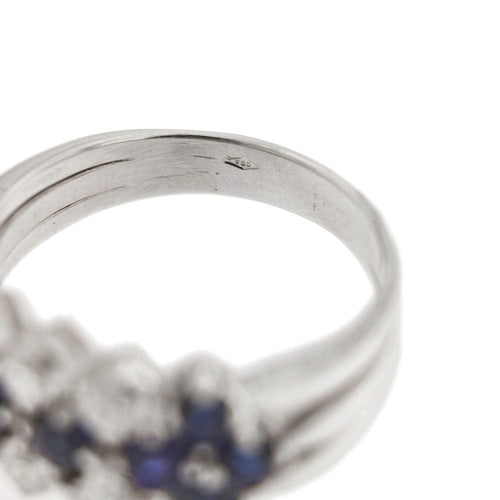 Bague 56 Bague 3 rangs diamants et saphirs 58 Facettes 30225