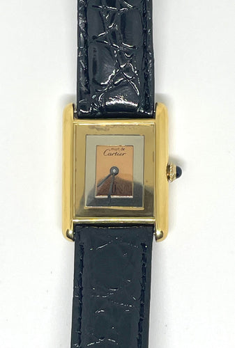 Bracelet Cartier doit tank vermeil GM 58 Facettes