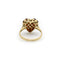 Bague vintage en or jaune avec cœur pavé de grenats