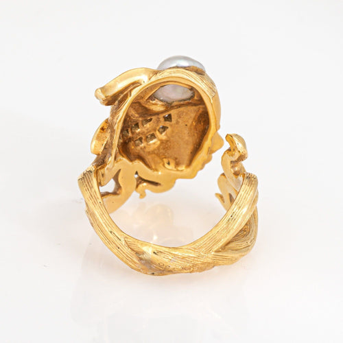 Bague Bague Déesse Carrera y Carrera, taille 4, or jaune 18 carats, perle Biwa, diamants 58 Facettes G13961