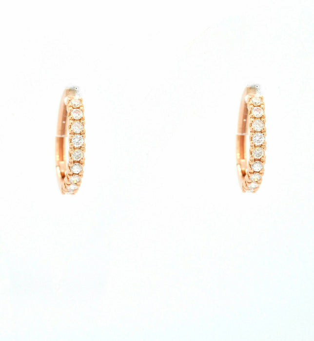 Boucles d'oreilles Boucles d'oreilles en or rose et diamants 58 Facettes