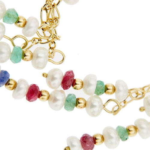 Boucles d'oreilles Boucles d'oreilles avec perles et pierres précieuses 58 Facettes 29104