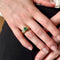 Bague 53 Bague godronnée or jaune émeraude 58 Facettes REF2575-343