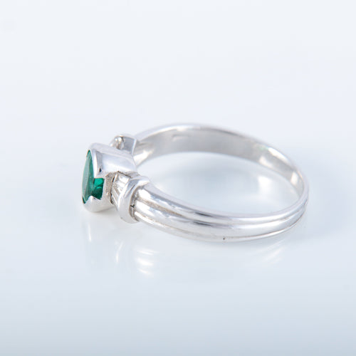 Bague 57 Bague solitaire or blanc émeraude 58 Facettes