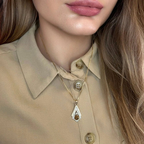 Pendentif Pendentif ancien or jaune et or blanc 58 Facettes 2-PEF2-GS34788-1