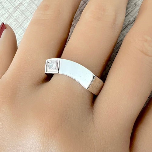 Bague 61.5 Bague diamant en or gris 58 Facettes AA 1736