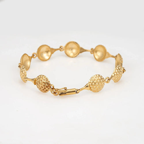 Bracelet 47 Golf Ball Bracelet Yellow Gold Sporting Jewelry Links Stacking 58 Facettes G12157