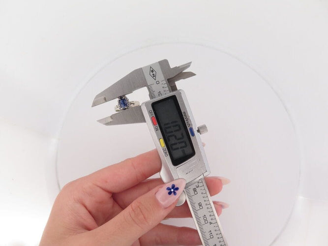 Bague 56 bague marquise en or blanc sertie saphir & diamants 58 Facettes 261889