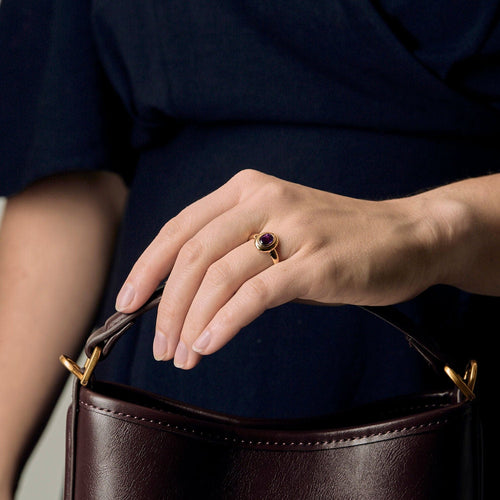 Bague 56 Bague en or jaune et améthyste 58 Facettes AUX1333X3