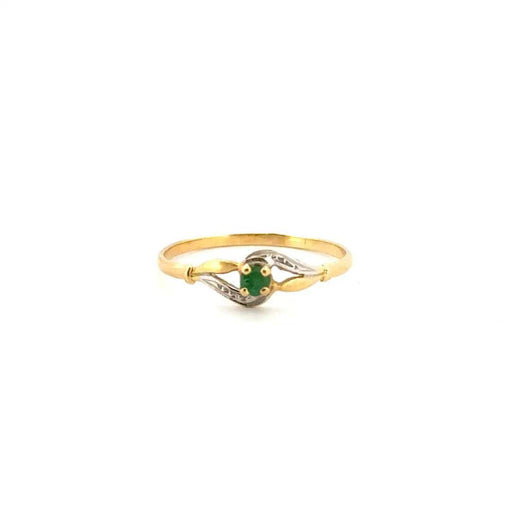Ring 55 Solitaire Yellow Gold & Emerald 58 Facettes 43-GS35912