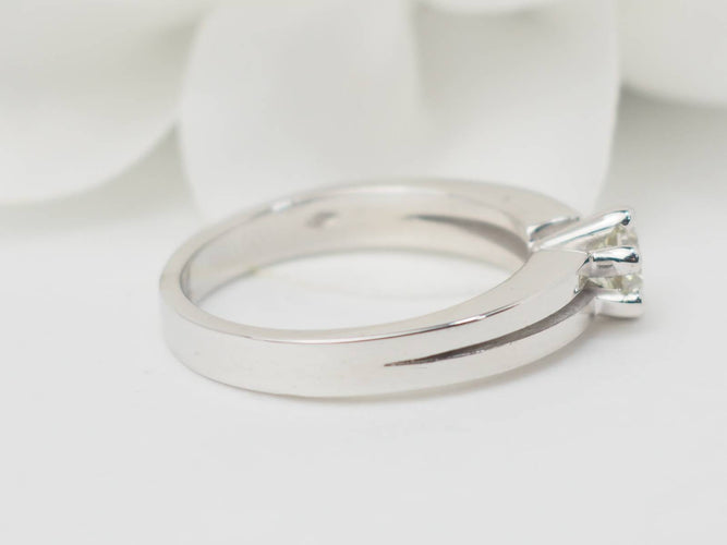 Bague 55 Bague Solitaire en or blanc et diamant 0.45ct 58 Facettes 21512