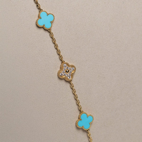 Van Cleef & Arpels - Sautoir Alhambra Turquoise et Diamants