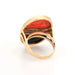 Ring 49 Coral onyx diamond ring from the 70s vintage yellow gold 58 Facettes G13360