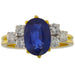 Bague 54 Bague en or jaune et blanc avec saphir et diamants 58 Facettes G3604