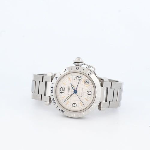Bracelet Cartier Pasha GMT - Ivory arab dial 58 Facettes