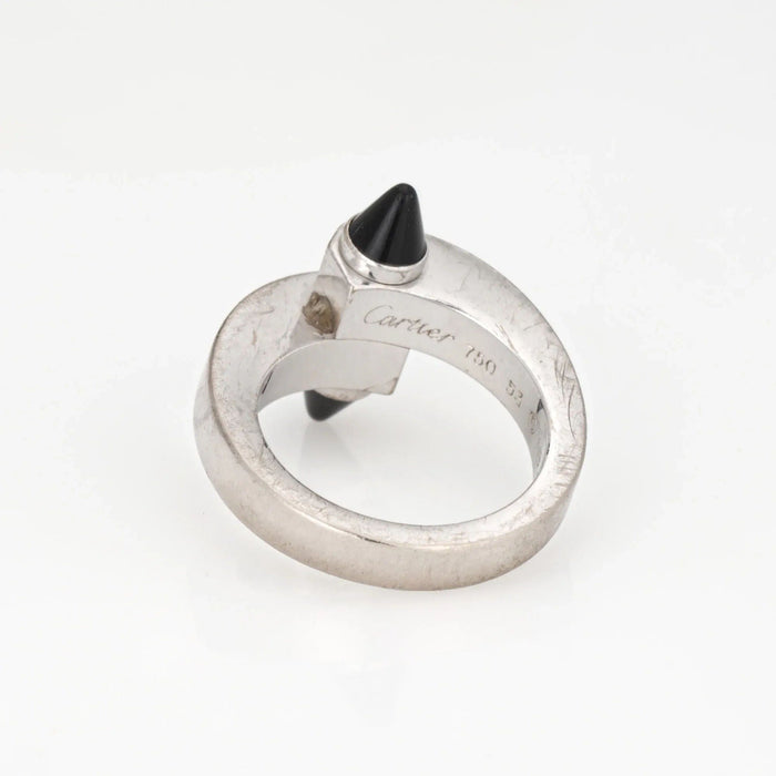 Bague 53 Bague Menotte Onyx de Cartier en or blanc 18 carats 58 Facettes G13580