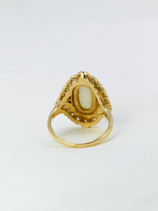 Bague 53 Bague marquise or jaune opale diamants 58 Facettes J393