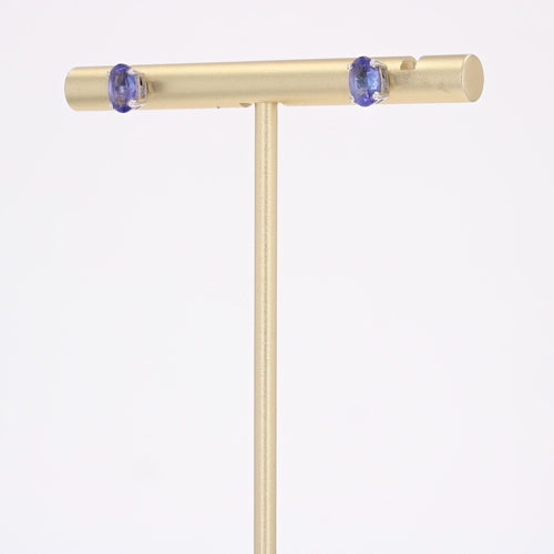 Boucles d'oreilles Puces d'oreilles Tanzanites or blanc 58 Facettes 25-085