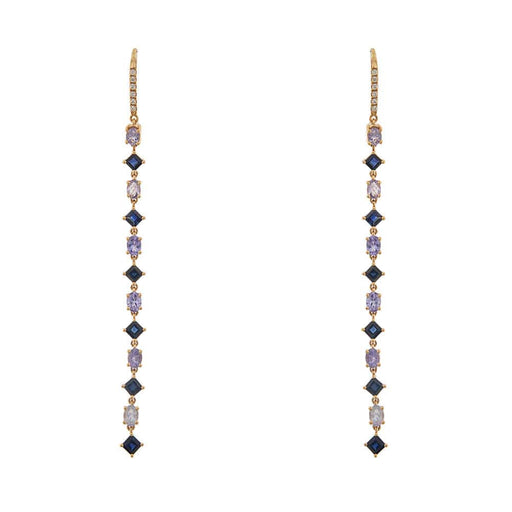 Earrings Dangling earrings with diamonds, sapphires and tanzanite 58 Facettes 33053