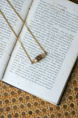 Collier Collier Or Jaune Fermoir Barillet Emaillé et Croix 58 Facettes