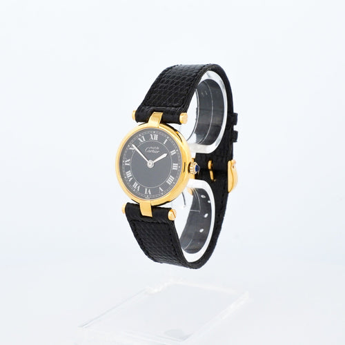 Montre CARTIER - Montre Must Vendôme - Black roman dial - SM 58 Facettes