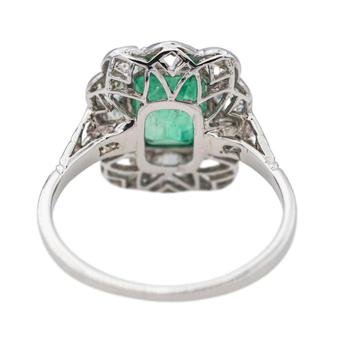 Bague 55 Bague Pompadour Platine Emeraude, Diamant 58 Facettes 3497501CN