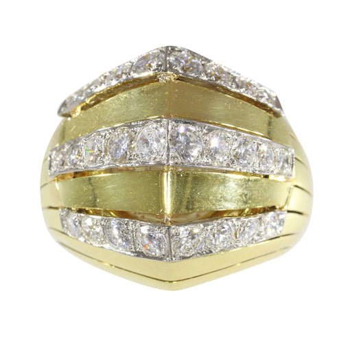 Bague 54 Jaeger-LeCoultre - Bague de montre secrète en or et diamants des années 1950 58 Facettes 22059-0203