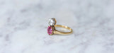 Ring 55 Diamond and pink tourmaline egret ring 58 Facettes