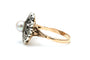Bague 63 Bague Napoléon III en or jaune et argent, perle et diamants 58 Facettes B496