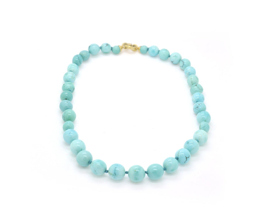 Collier turquoise avec fermoir doré