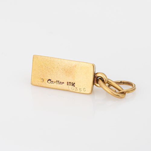 Pendentif CARTIER - Pendentif Charm Lingot en Or Jaune Vintage 58 Facettes G13945