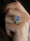 Bague 51.5 Bague marguerite diamants cabochon de saphir étoilé Ceylan 58 Facettes 1131.1