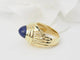 Bague 51.5 Bague godronnée en or jaune et cabochon Lapis Lazuli 58 Facettes 29996