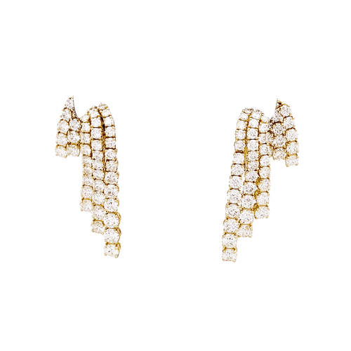Boucles d'oreilles Boucle d'oreilles "Cascade", or jaune, diamants. 58 Facettes 34338