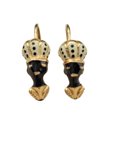 Boucles d'oreilles Boucles d'oreilles vintage vénitiennes de style maure, en or et émail 58 Facettes