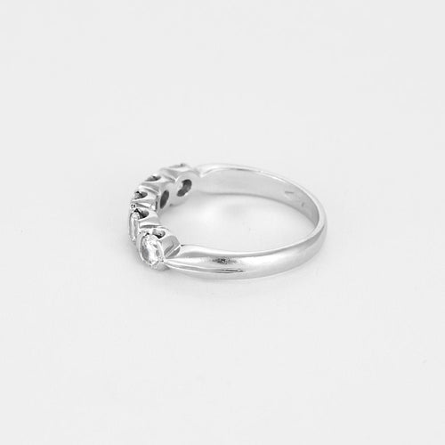 Bague 55 Alliance or blanc et diamants 58 Facettes ENG11286