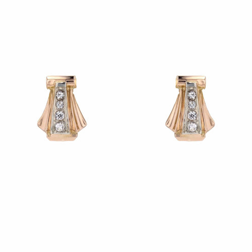 Boucles d'oreilles Boucles d'oreilles anciennes éventail saphirs blancs 58 Facettes 23-273A