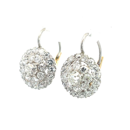 Boucles d'oreilles Boucles d’oreilles grappe en platine et diamants 58 Facettes