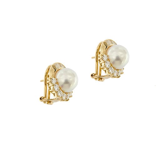 Boucles d'oreilles Boucles d'oreilles en perles et diamants 58 Facettes 38271