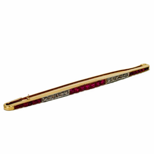 Broche Broche barrette rubis et diamants 58 Facettes REF24023-187