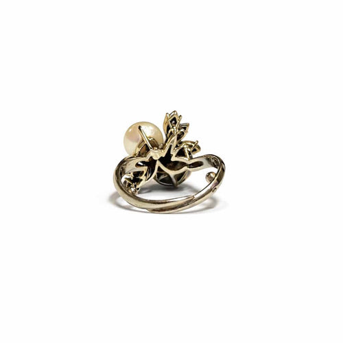 Bague 47 Bague or gris bouquet de perles 58 Facettes REF2573-340