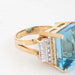 Bague 47 Bague diamant topaze bleue 35 carats or jaune vintage 58 Facettes G13194