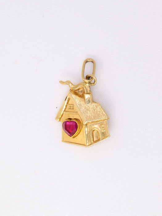 Pendentif maison vintage or jaune rubis 58 Facettes 1087.11